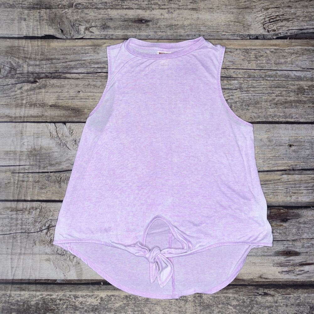 Mossimo Supply Co Pink Mineral Wash Front Tie Knot Tank Top High Low Hem Small